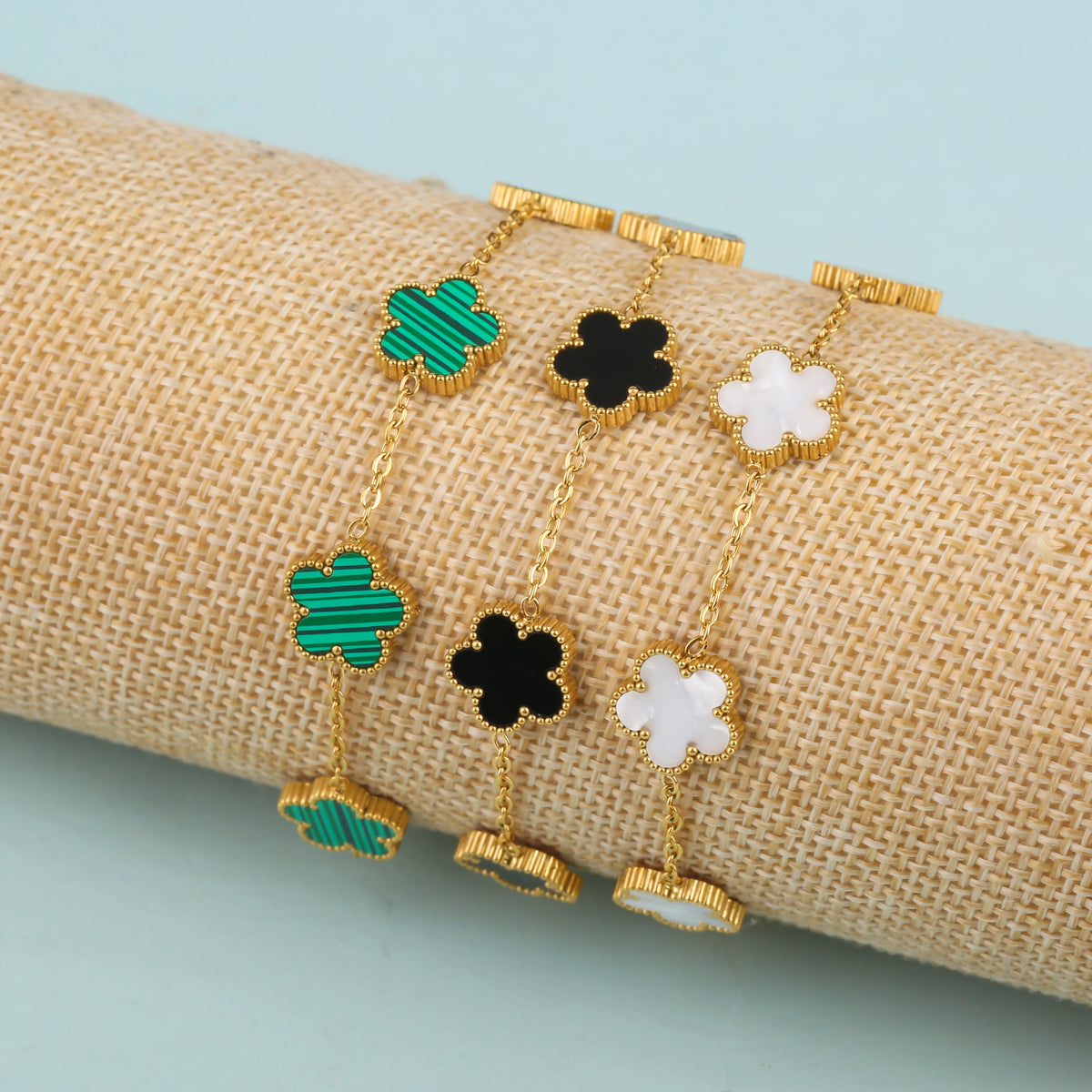 Pulseira Trevo de 4 folhas Elegância - Banhado em ouro 18K