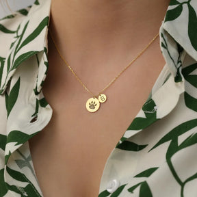Colar Patinha Life & Inicial | Colar + Pingente Banhado em Ouro 18k [Personalização Grátis]