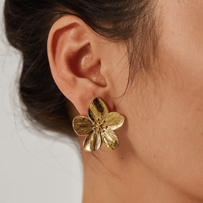 Brincos Florescer Banhados em Ouro 18k