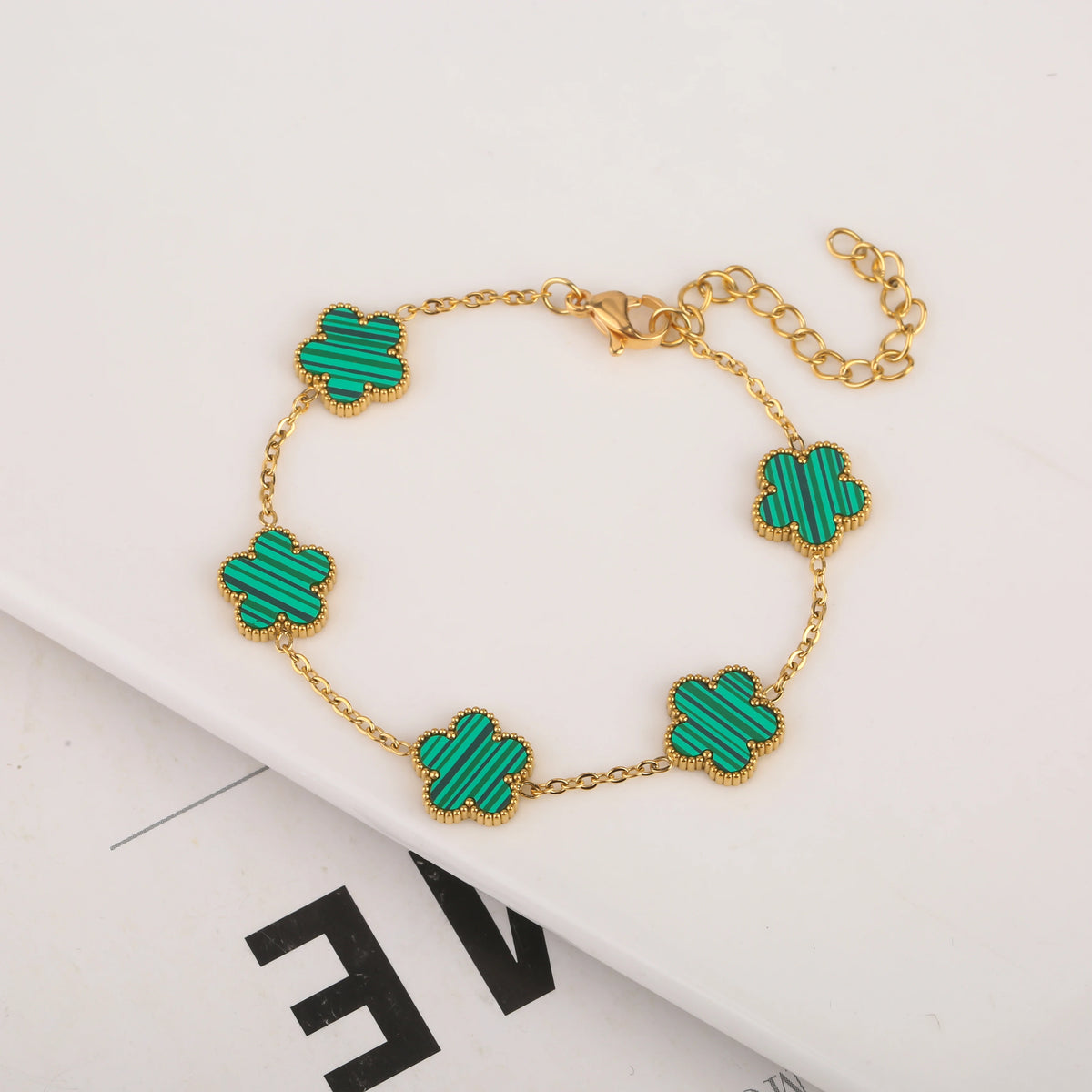 Pulseira Trevo de 4 folhas Elegância - Banhado em ouro 18K