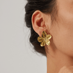 Brincos Florescer Banhados em Ouro 18k