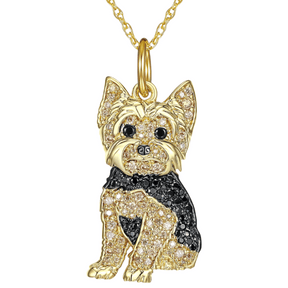 Colar Royal Yorkie Dog com Pingente [Banhado a Ouro 18k]