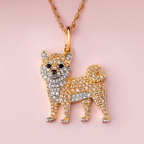 Colar + Pingente Shiba Inu | Banhado em Ouro 18K