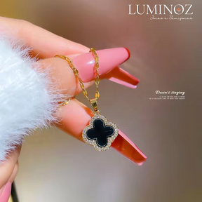 Colar Fortune Trevo de 4 Folhas | Amuleto de Sorte - Luminoz® - Banhado a Ouro 18k + Zircônias