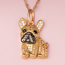 Colar + Pingente Bulldog Francês | Banhado em Ouro 18K