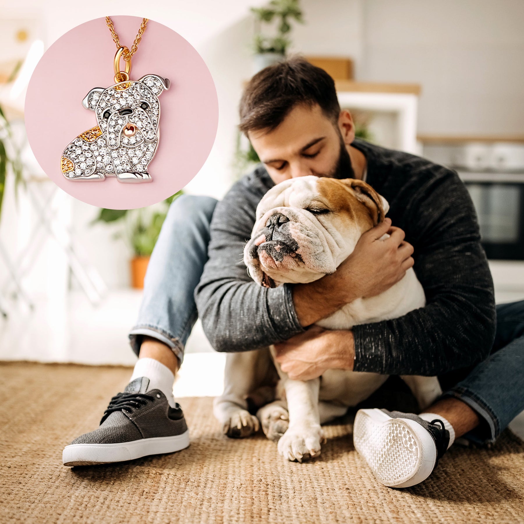 Colar + Pingente Buldog Inglês | Banhado em Ouro 18K