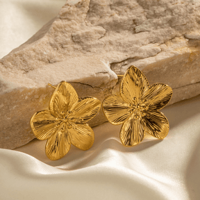 Brincos Florescer Banhados em Ouro 18k