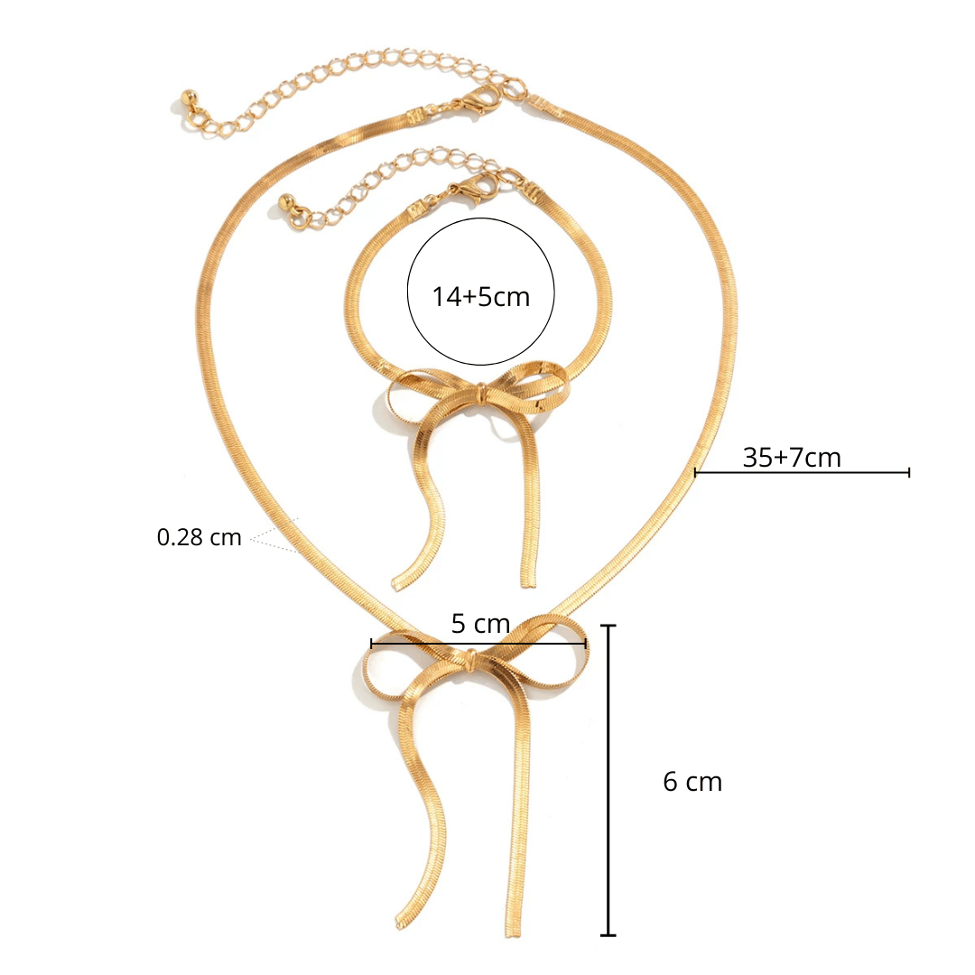 Conjunto de joias  Laço - Colar + Pulseira