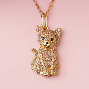 Colar + Pingente de Gato | Banhado em Ouro 18K