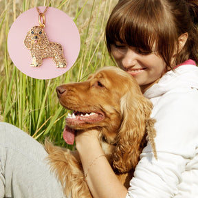 Colar + Pingente Cocker Spaniel | Banhado em Ouro 18K