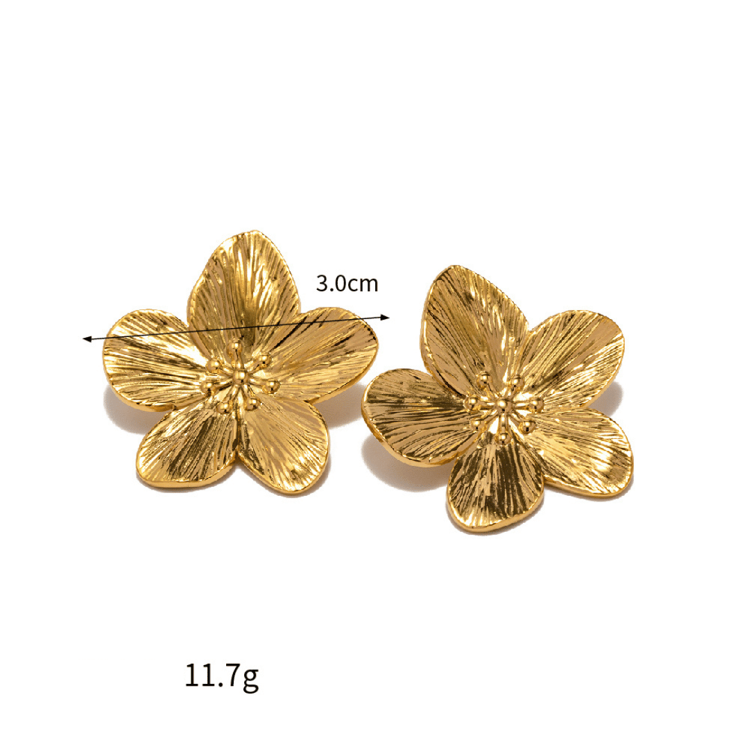 Brincos Florescer Banhados em Ouro 18k