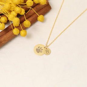 Colar Patinha Life & Inicial | Colar + Pingente Banhado em Ouro 18k [Personalização Grátis]