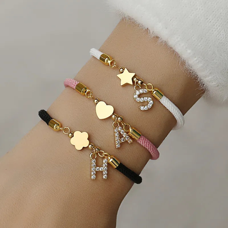 Pulseira Personalizada Heart com Iniciais | Pingente Duplo Banhado em Ouro 18k