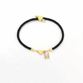 Pulseira Personalizada Heart com Iniciais | Pingente Duplo Banhado em Ouro 18k