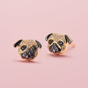 Brincos Pug - Banhado em Ouro 18K