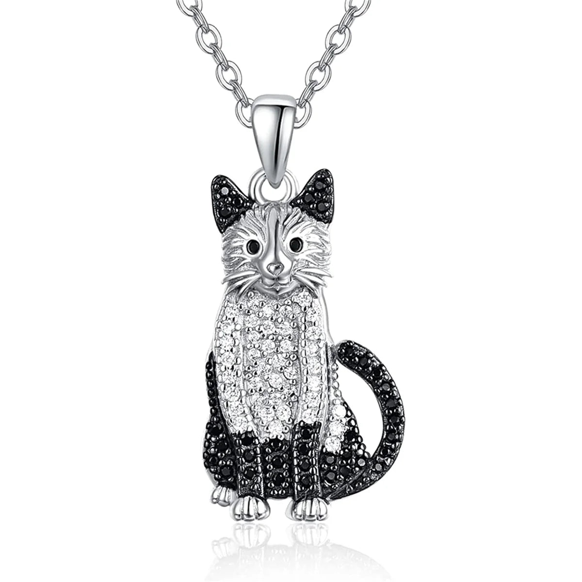 Colar + Pingente Colar Gato Vintage Noir | Em Prata 925