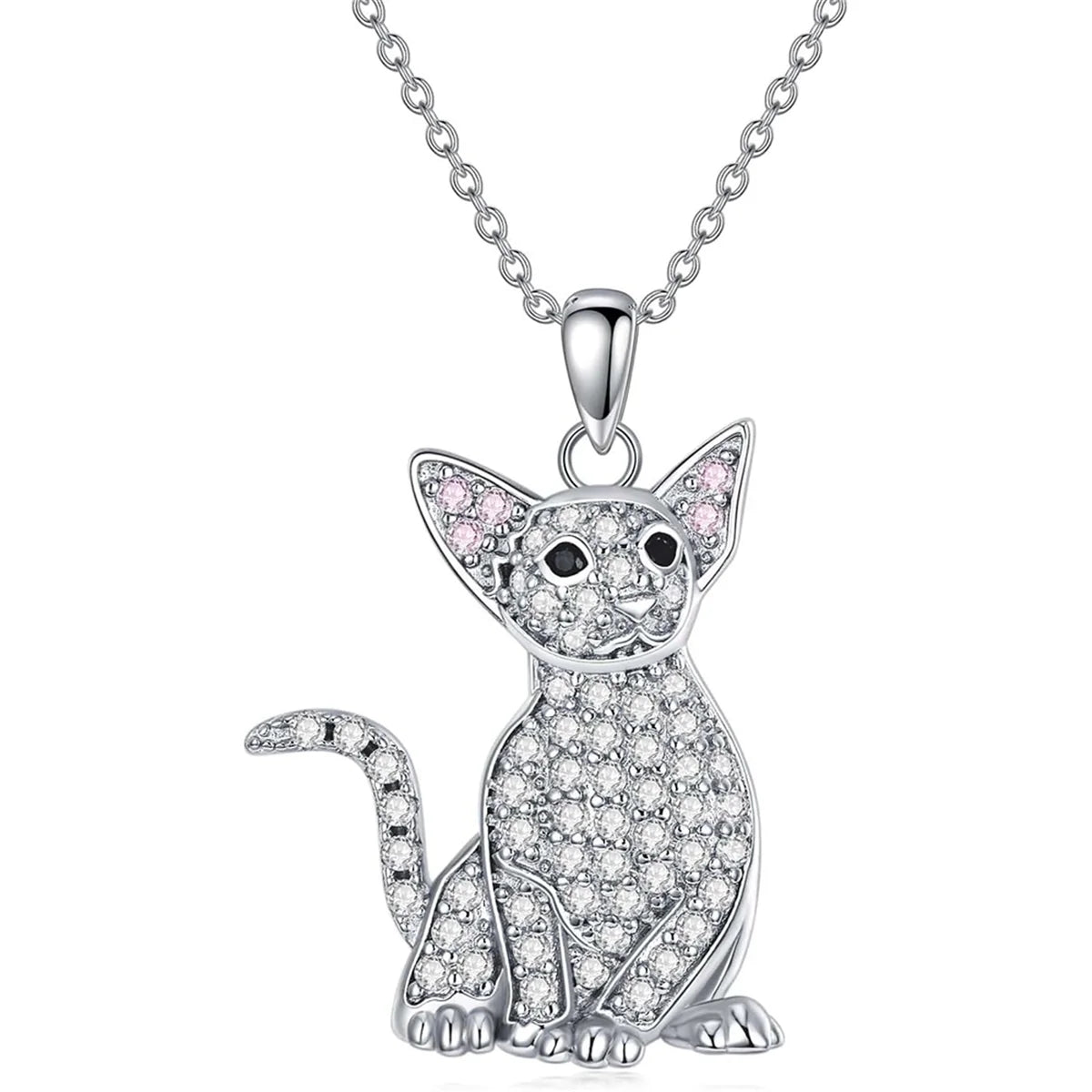 Colar + Pingente Gato Charmoso Sphynx | Em Prata 925