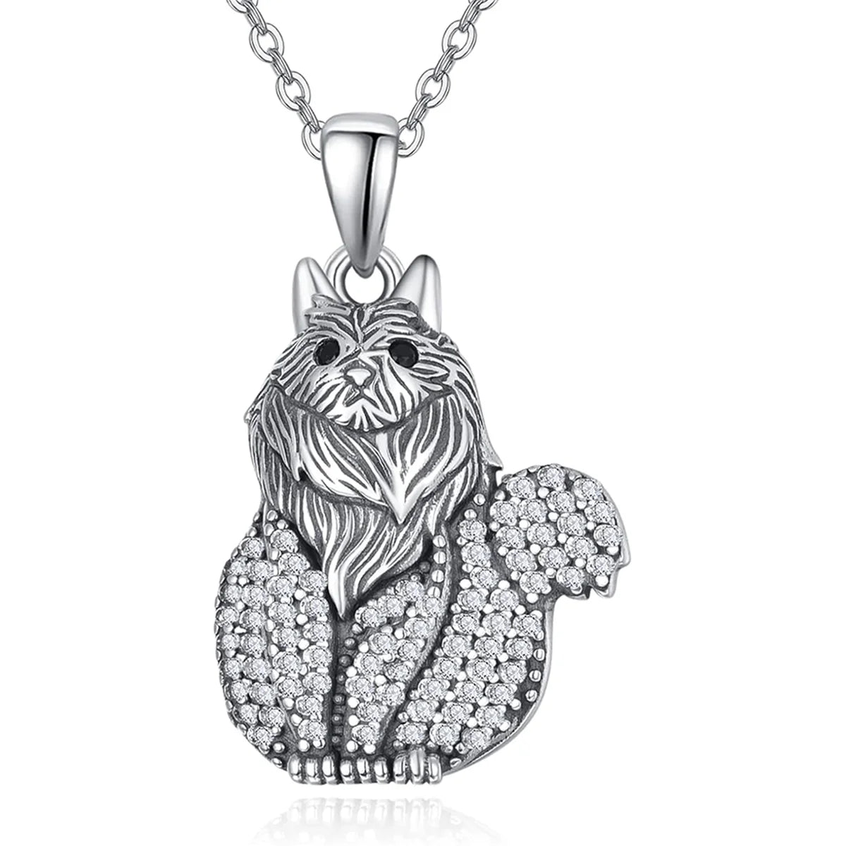 Colar + Pingente Gato Realeza Persa | Em Prata 925