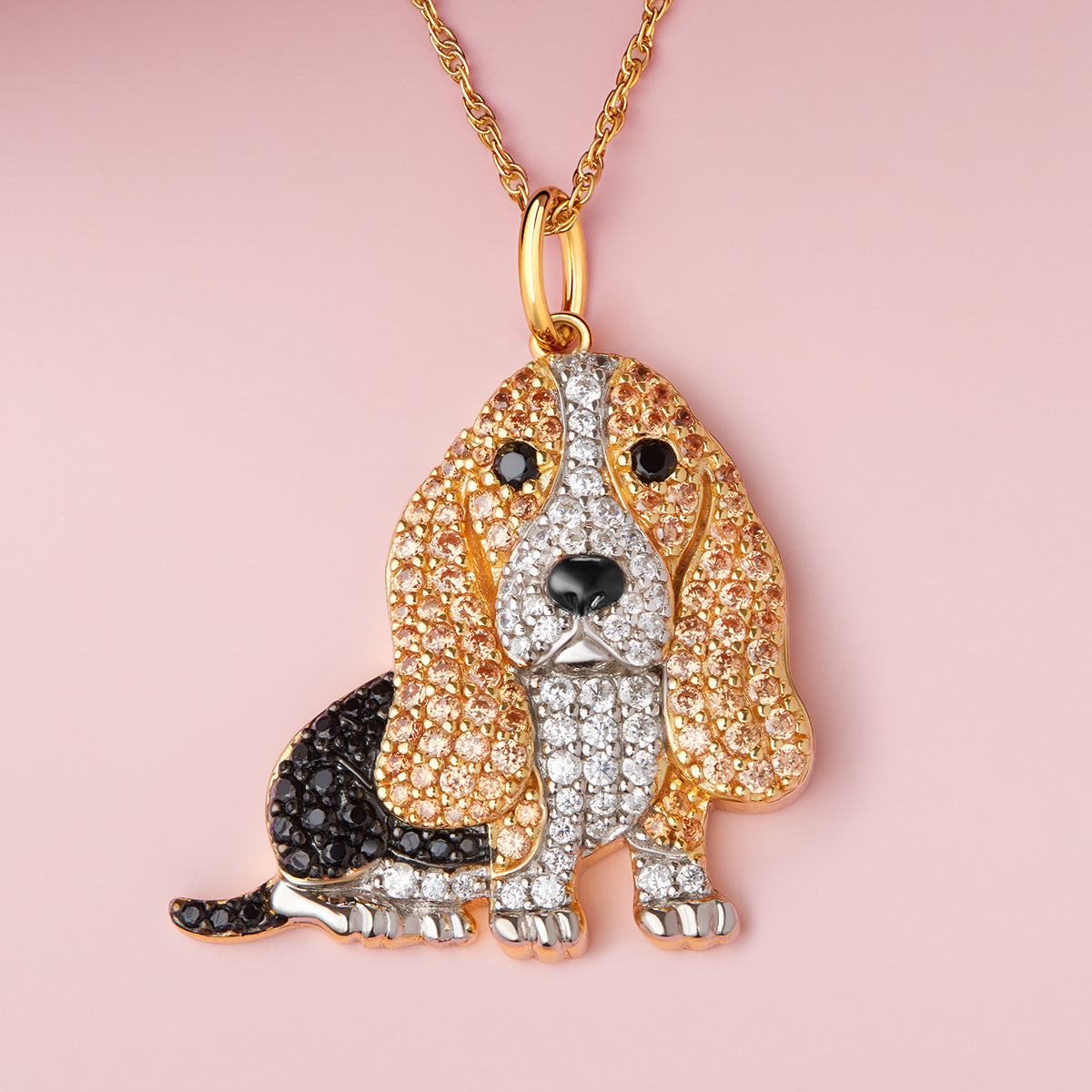 Colar + Pingente Basset | Banhado em Ouro 18K