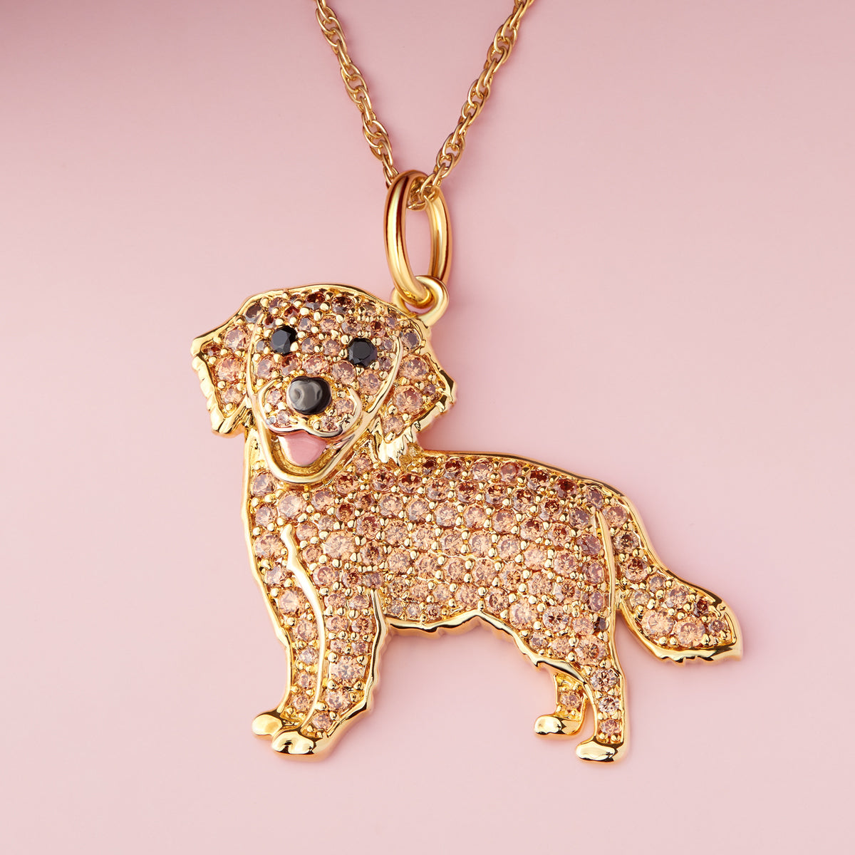 Colar + Pingente Golden Retriever | Banhado em Ouro 18K