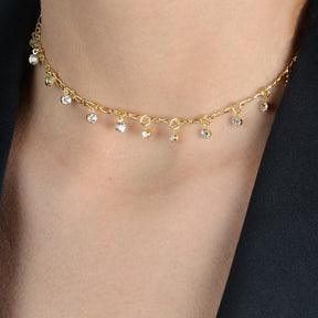 Chocker Dourada Pontos de Luz com Extensor | Prestige