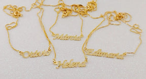 Colar com Nome Personalizado Folheado a Ouro 18k