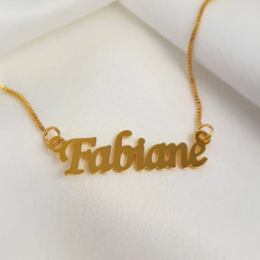 Colar com Nome Personalizado Folheado a Ouro 18k