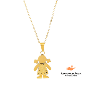 Colar com Pingente de Filho Banhado em Ouro 18k - Luminoz