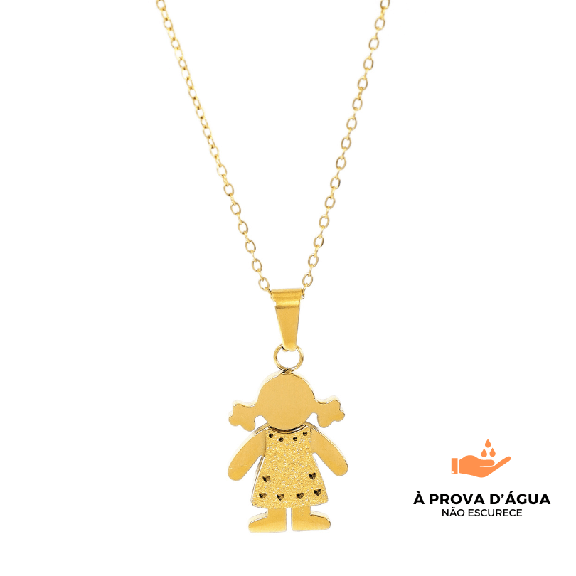 Colar com Pingente de Filha Banhado em Ouro 18k - Luminoz