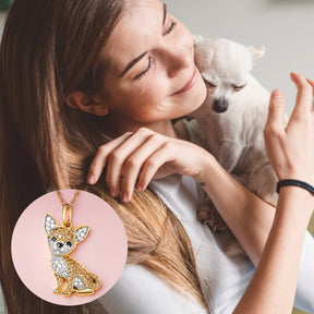 Colar + Pingente Chihuahua  | Banhado em Ouro 18K