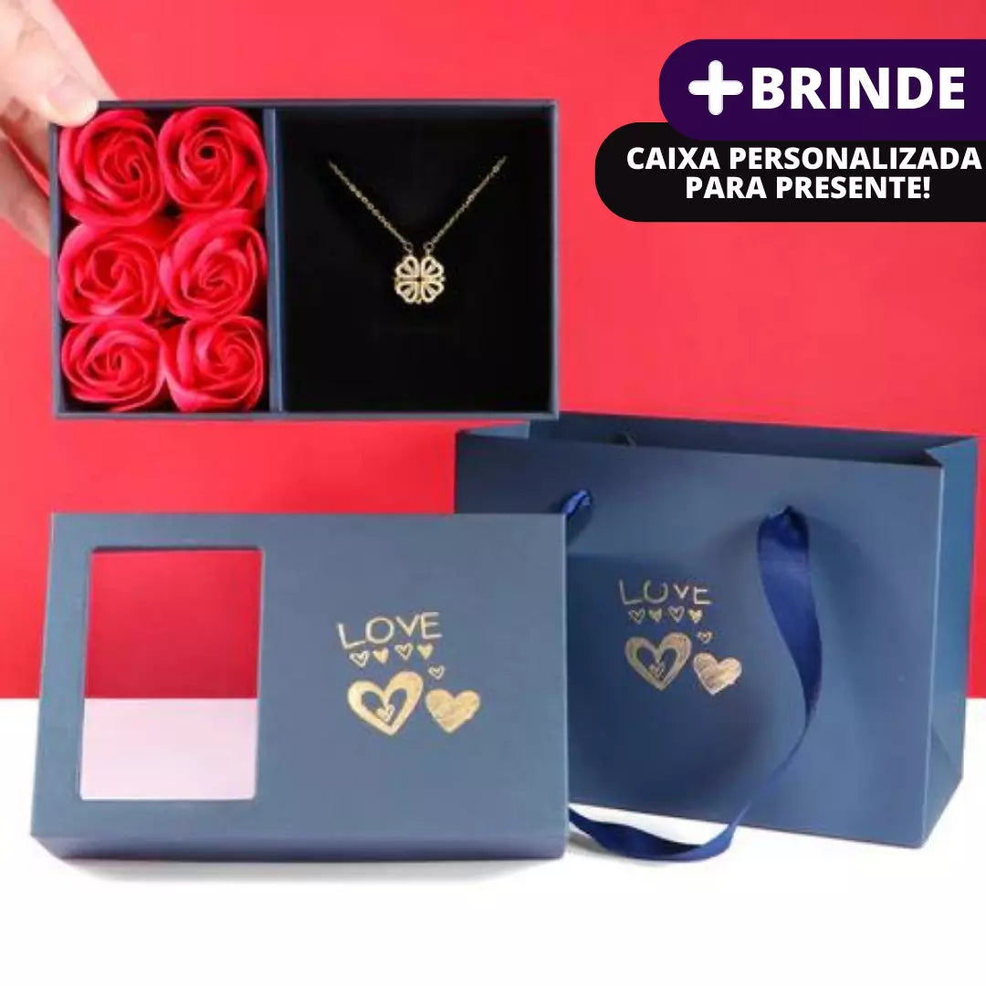 Colar Feminino - Trevo de Sorte e Amor + BRINDE - LUMINOZ